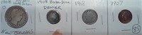 1908 half dollar,dime,nickel +1907 penny
