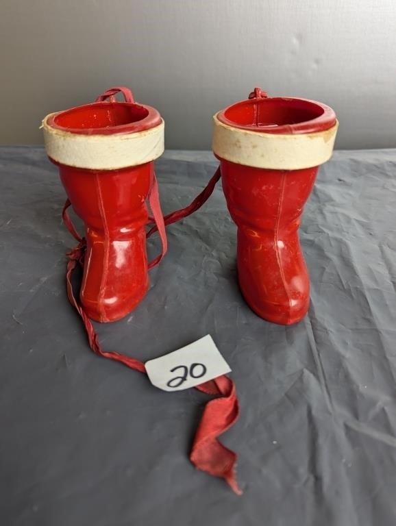 2 Vintage Rosen Christmas Boot Candy Container