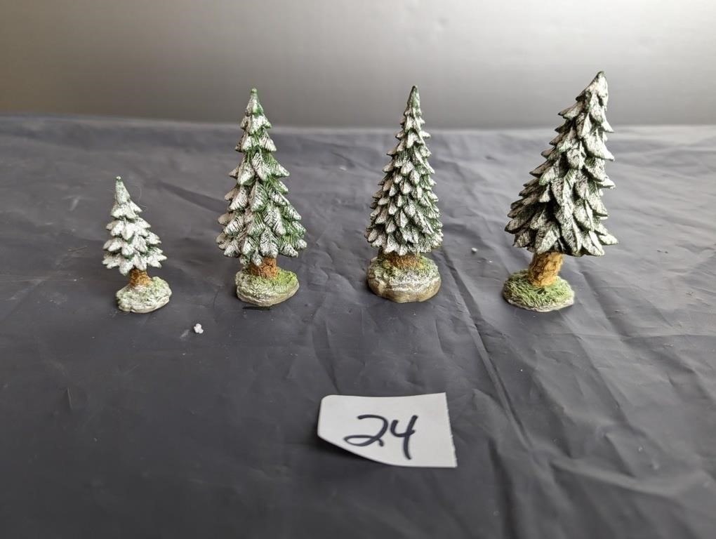 4 - Various Size Dept 56 Christmas Trees