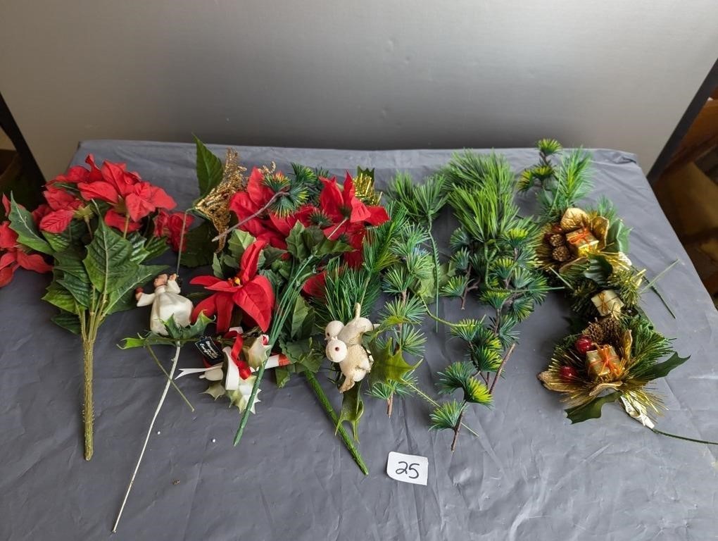 Lot of Christmas Floral Picks