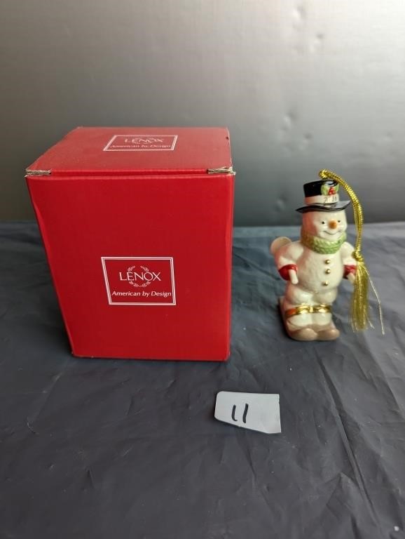 Lenox 2016 Skiing Snowman Ornament