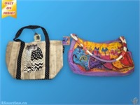 (2) Laurel Birch Pre-Owned Cat Themed Handbags