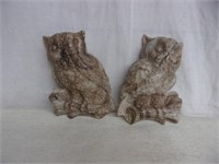 Vintage Marble / Stone Owl Wall Mounts