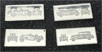 Lot of 4 Sterling Silver Bars Franklin Mint Cars