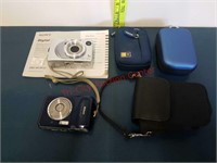 2 digital cameras & 3 cases - Sony cyber-shot &