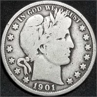 1901-P Barber Silver Half Dollar from Set