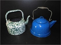 2 Old Granite Tea Pots