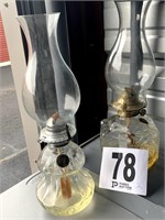 (2) Vintage Oil Lamps (U232)