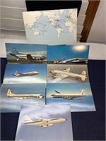 Airplane travel postcard lot