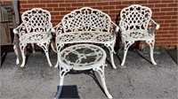 Antique 4 Pc Cast Iron Garden / Patio Set