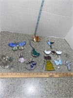 Stained glass sun catchers. Glass blown fish