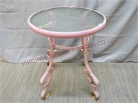 Round Painted Metal Outdoor Side Table