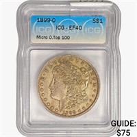 1899-O Morgan Silver Dollar ICG EF40 Micro O TOP