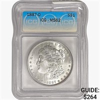 1887-O Morgan Silver Dollar ICG MS62