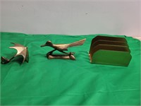 (3) Brass Road Runner, Mail Caddy & Umbrella