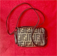 Vintage Fendi Monogram Canvas Crossbody Mini Bag