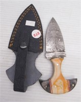 Hand made Damascus steel T handle knife with