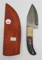 Hand made Damascus steel knife with wood and