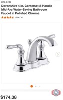 New 3 pcs; KOHLER Devonshire 4 in. Centerset