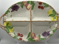 Fitz & Floyd Fruit Garden Large Divided Dish