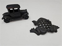 Cast Iron Frog & Car 3" & 4' L