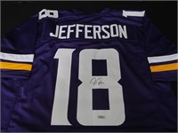 JUSTIN JEFFERSON SIGNED FOOTBALL JERSEY WITH COA