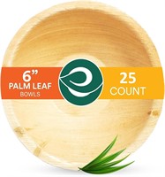 Large 6 Inch 16 Oz Palm Leaf Bowls 25 pack