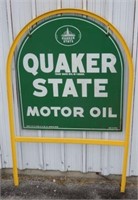 QUAKER STATE MOTOR OIL PAINTED METAL SIDEWALK SIGN