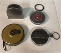 Lot w/ Vintage Tape Measures And Retractable Key