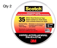 2 x Scotch #35 White Vinyl Electrical Tape, 0.75