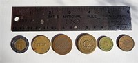 Vintage set of 6 tokens