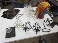 hay hook,metal candleholders & items