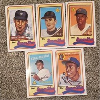 (5) Topps "Baseball Talk" Super Star Baseball Card