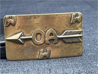 Vintage Order of the Arrow WWW Brass Belt Buckle