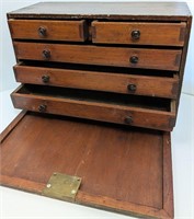 Vintage 5 Drawer Wood Storage Box