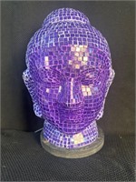 Purple Mosaic Glass Budha Head