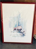 Framed print - "sail boat on sand bar"