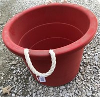 Red Plastic Tub With Rope Handles