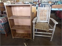 Vintage Chair Frame w/ Small Bookcase
