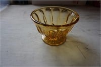 Amber Depression Footed Bowl