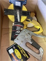 2 100 feet measuring tapes stapler and more