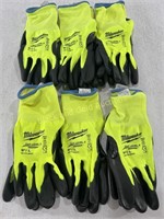 (6) New Pairs of Milwaukee Hi Vis Cut Gloves