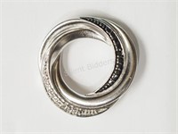 Black & White Diamond Sterling Silver Pendant