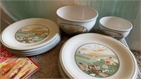 8 plates & 2matching mixing bowls