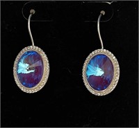Swarovski crystal earrings sterling silver