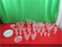 Punch Bowl, And Pitcher,8 Plates, 8 Large Glasses,