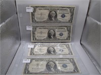 1935 C,G,E,L Silver Certificates $1.00 Bills