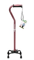 New Drive Medical Hugo Adjustable Quad Cane, Rose,