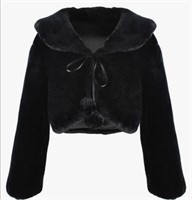 New (Size L kids) Girls Faux r Coat Jacket