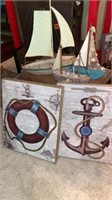 Lot of Sailing / Ship room decor, 2 12x12 prints